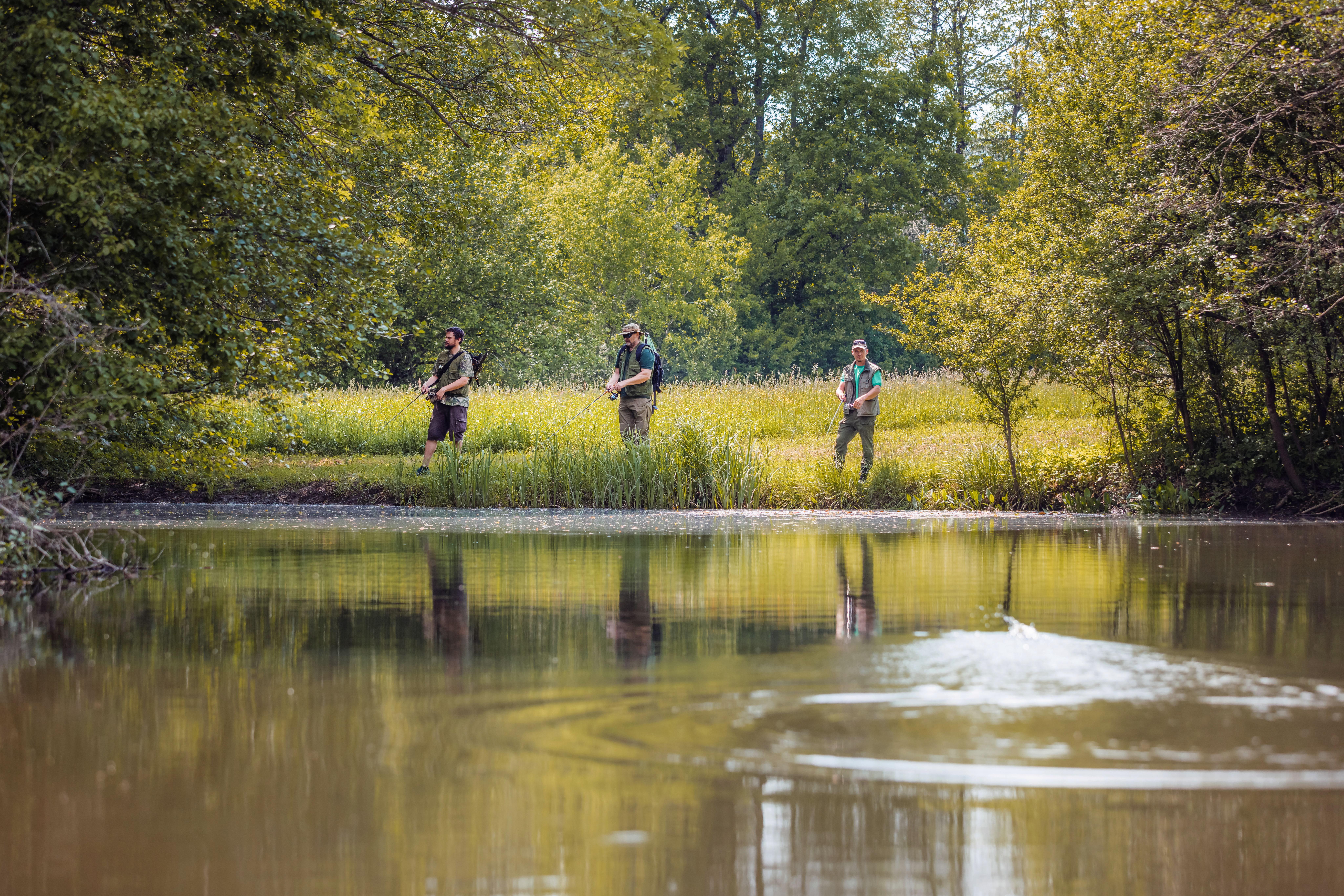 Group preparing for an outdoor activity